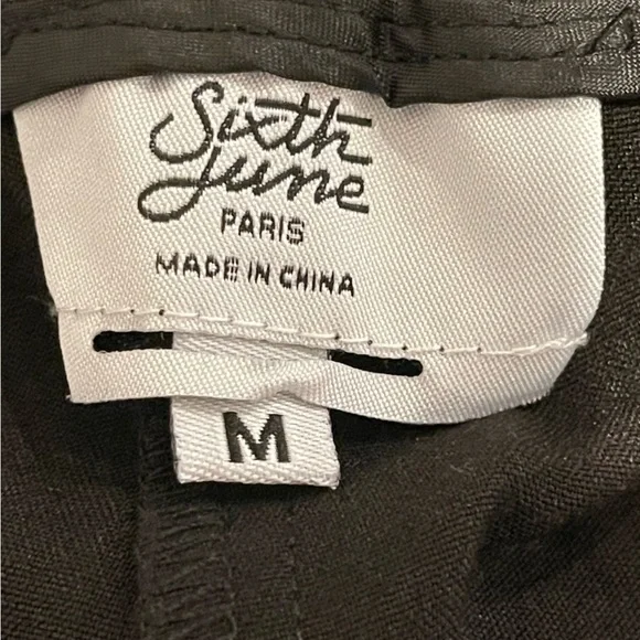 Sixth June Paris utilitarian style black joggers size M EUC - Picture 9 of 11